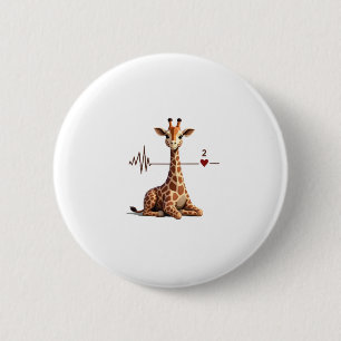 Geburtstags-Giraffen-Herzschlag-Shirt für Frau Man Button