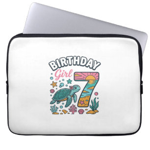 Geburtstags-Girl Meeresschildkröte 7. Geburtstag V Laptopschutzhülle