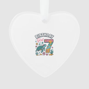 Geburtstags-Girl Meeresschildkröte 7. Geburtstag V Ornament