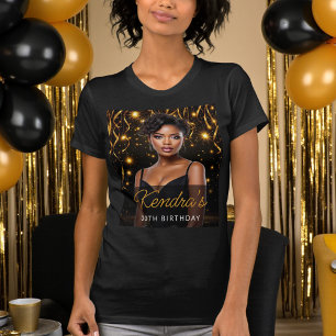 Geburtstags-Gold-und-Schwarz-Foto Instagram  T-Shirt