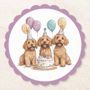 Geburtstags Goldendoodle Hunde Geburtstagstorte Untersetzer