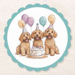 Geburtstags Goldendoodle Hunde Geburtstagstorte Untersetzer