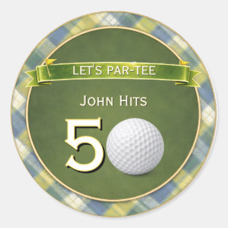 Geburtstags-Golf- / Golftheme / Golfer-Thema Runder Aufkleber
