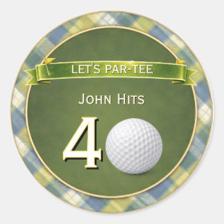 Geburtstags-Golf- / Golftheme / Golfer-Thema Runder Aufkleber