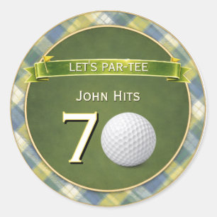 Geburtstags-Golf- / Golftheme / Golfer-Thema Runder Aufkleber