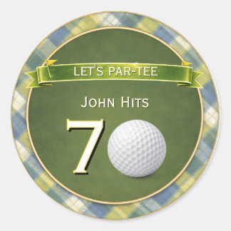 Geburtstags-Golf- / Golftheme / Golfer-Thema Runder Aufkleber