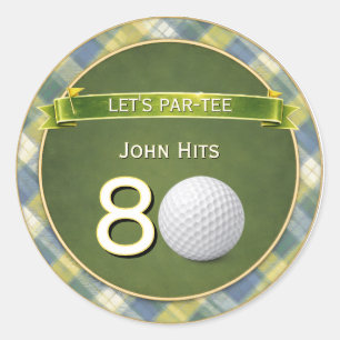 Geburtstags-Golf- / Golftheme / Golfer-Thema Runder Aufkleber