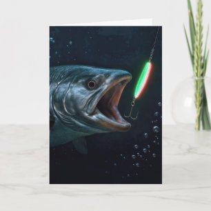 Geburtstags-Großfisch mit Neonköder Karte