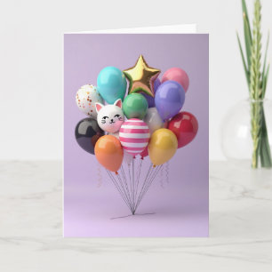 Geburtstags-Grüße mit Luftballon-Cluster-Karte Karte