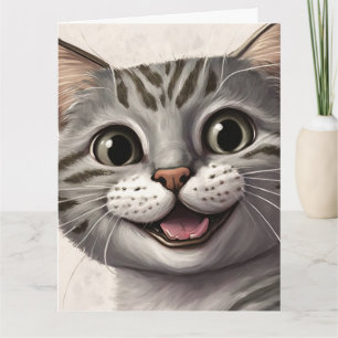 GEBURTSTAGS-GRÜßKARTE MIT LÄCHELNDEM KATZE KARTE