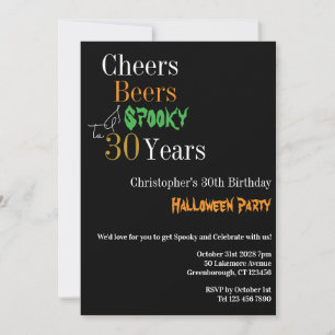 Geburtstags Halloween Bierchen Spooky Party Einladung