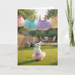 Geburtstags-Hase mit rosa Tutu Karte
