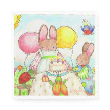 Geburtstags-Hasen-Papier-Servietten