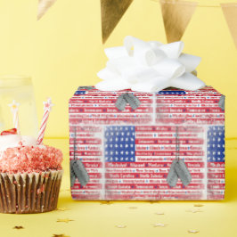 Geburtstags-Hundeanhänger für einen Militärsoldate Geschenkpapier