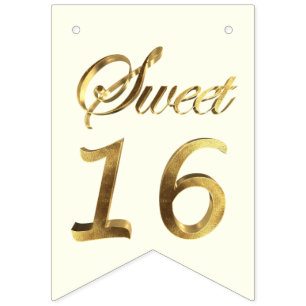 Geburtstags-Jahrestags-Gold des Bonbon-16 16. Wimpelkette
