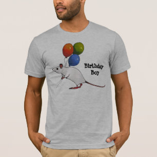 Geburtstags-Junge: Niedliche Maus mit Ballonen: T-Shirt