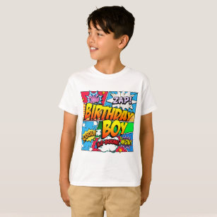 Geburtstags-Jungen-Comic-Buch T-Shirt