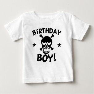 Geburtstags-Jungen-Piraten-Schädel Baby T-shirt