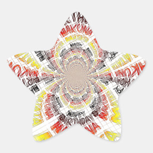 Geburtstags-Kaleidoskop-Kunstprint Stern-Aufkleber