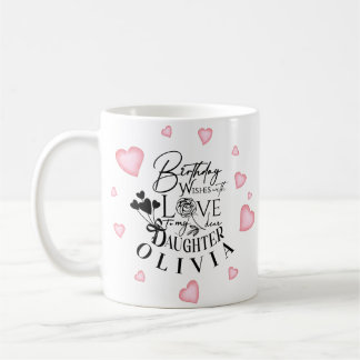 Geburtstags-Kalligrafie Benutzerdefinierter Name M Kaffeetasse