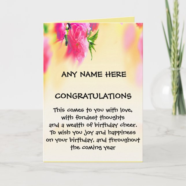 GEBURTSTAGS-KARTE KARTE (Vorderseite)