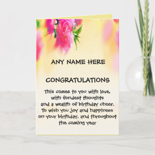 GEBURTSTAGS-KARTE KARTE