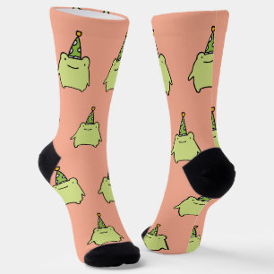 Geburtstags-Kawaii-Grüner Frosch - Süßes Party-Mus Socken