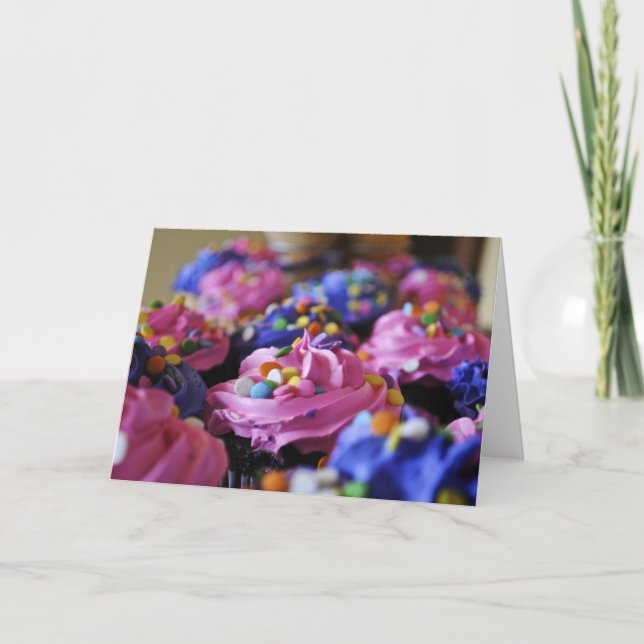 Geburtstags-kleine Kuchen Karte (Vorderseite)