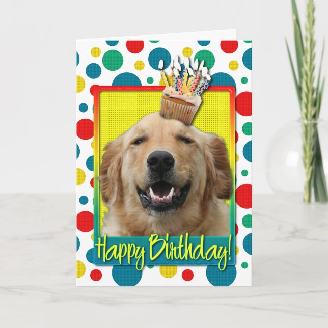 Geburtstags-kleiner Kuchen - golden retriever - Karte (Vorderseite)