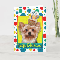 Geburtstags-kleiner Kuchen - Yorkshire Terrier