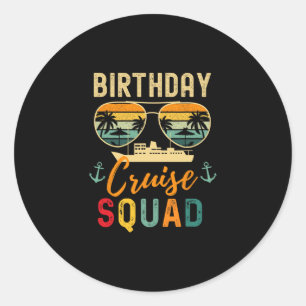 Geburtstags-Kreuzfahrt-Shirts 2025 Squad Familienu Runder Aufkleber