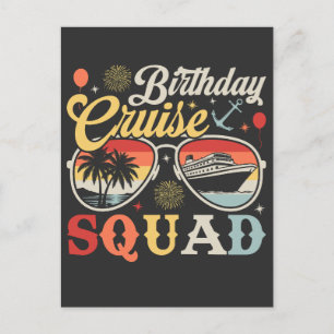 Geburtstags-Kreuzfahrt-Squad-Gruppe Familie passen Postkarte