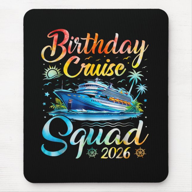 Geburtstags-Kreuzfahrt-Truppe 2026 Mousepad (Vorne)