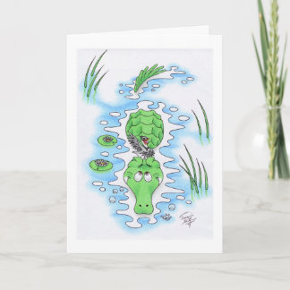Geburtstags-Krokodil Karte