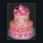 Geburtstags-Kuchen-16. Postkarte<br><div class="desc">Sie haben die Herzen von jeder gewonnen, das Sie sich getroffen haben. Sie haben die Leben von denen geändert, die Sie herum sind. Gerade vom Lächeln auf Ihrem Gesicht. Auf Ihrem 16. Geburtstag-Geburtstag. Wir hoffen die neuen und fantastischen Zeiten dessen. Kommen Ihre Weise mit neuen Möglichkeiten und Anfängen. Alles Gute...</div>