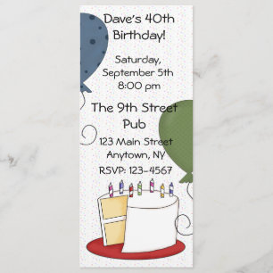 Geburtstags-Kuchen-Party Einladung