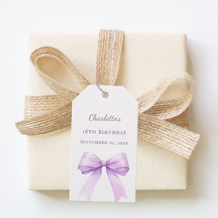 Geburtstags-lavendel-schleife zum selber beschrift geschenkanhänger
