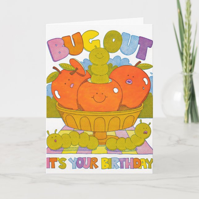 Geburtstags-Letterpress-Karte 'Bug Out' Karte (Vorderseite)