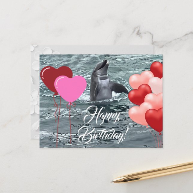 Geburtstags-Liebe Postkarte (Vorderseite/Rückseite Beispiel)