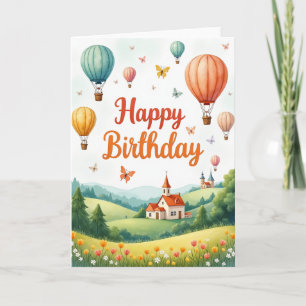 Geburtstags-Luftballon-Himmel-Karte Karte