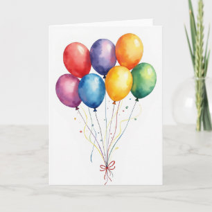 Geburtstags-Luftballon-Kunstkarte Karte