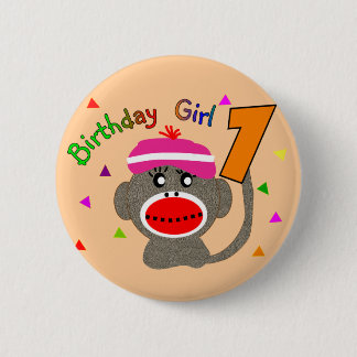 Geburtstags-Mädchen "1" Jährige Button