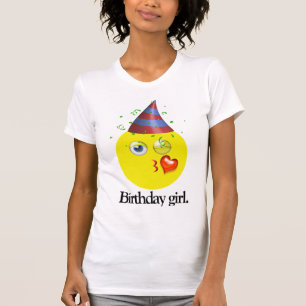 Geburtstags-Mädchen Emoji T-Shirt