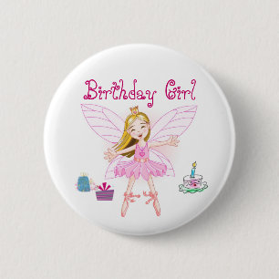 Geburtstags-Mädchen-Fee-Ballerina Button