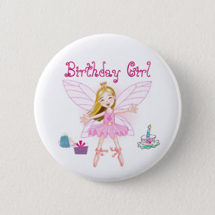 Geburtstags-Mädchen-Fee-Ballerina Button