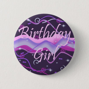 Geburtstags-Mädchen-Knopf Button