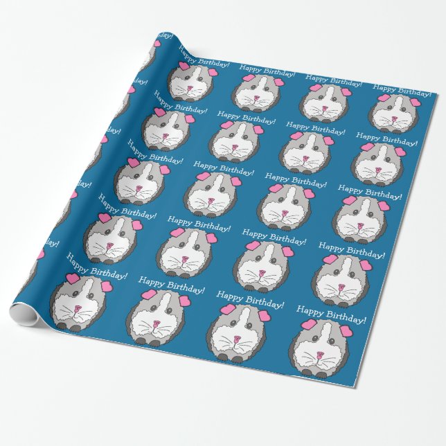 Geburtstags-Meerschweinchen-Packpapier Geschenkpapier (Ungerollt)