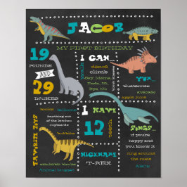 Geburtstags-Meilensteine Poster - Dinosaurier