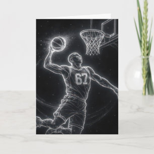 Geburtstags-Neon-Basketballspieler Nummer 67 Karte