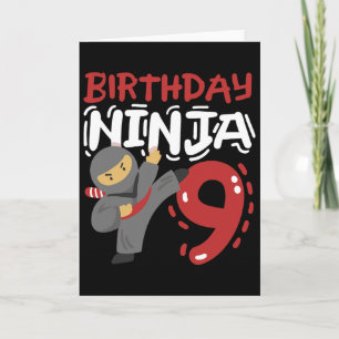 Geburtstags-Ninja 9 Jahre alt Karate Kids 9. Gebur Karte